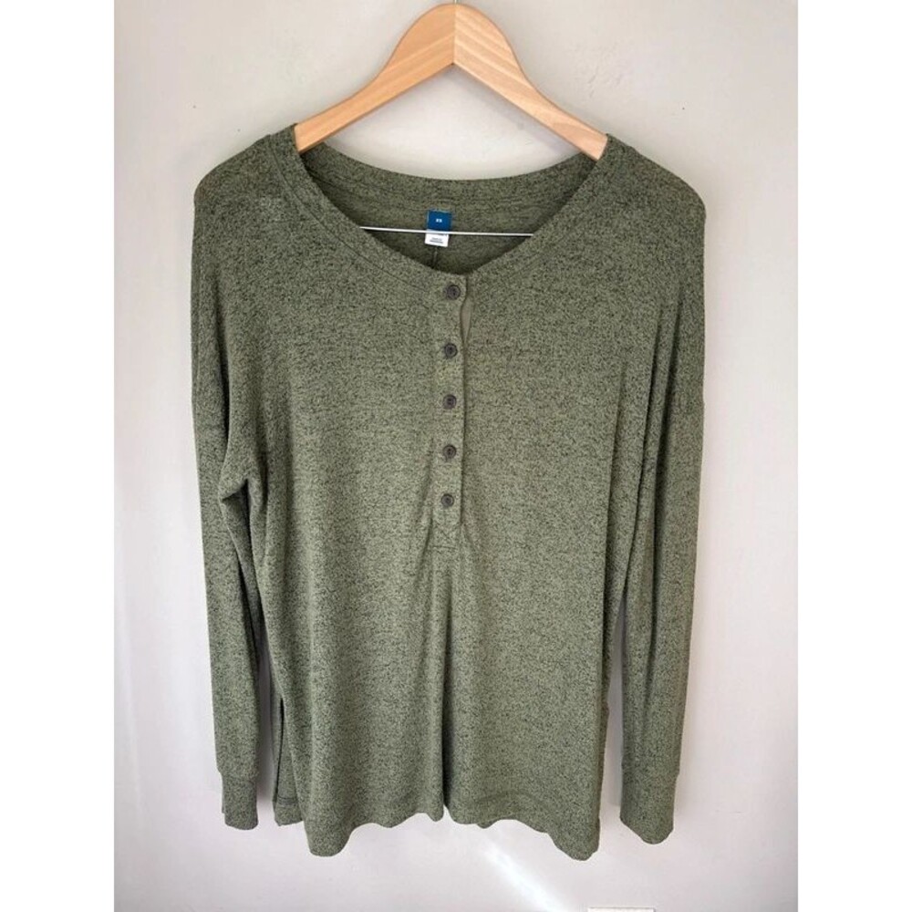 Old Navy Olive Green Stretch Henley Top XS